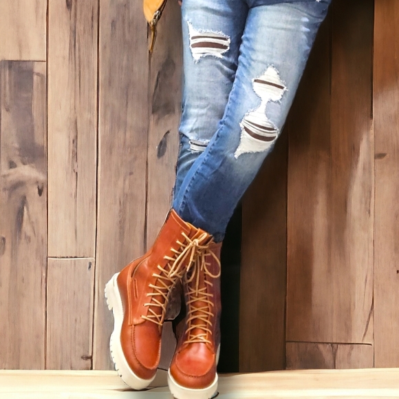 John Legend men's Leather lace-up boots. Size 7.5 - Picture 8 of 11